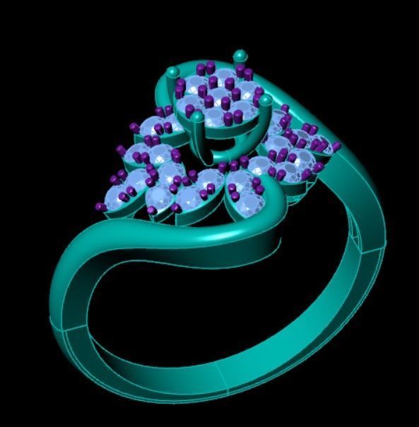 Wedding Engagement Women Ring 3D print model 3D print model 3D print model_1