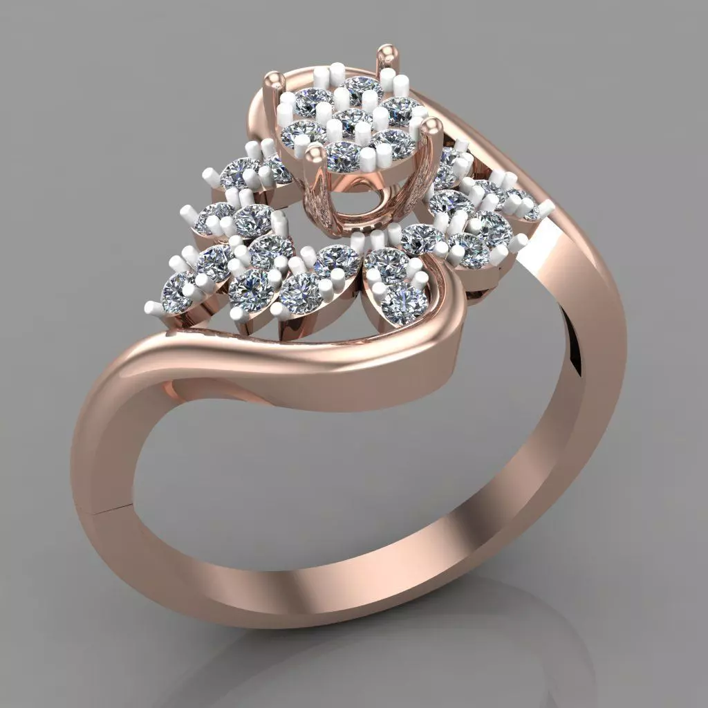 Wedding Engagement Women Ring 3D print model 3D print model 3D print model_0