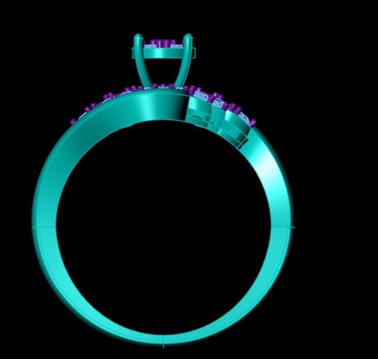 Wedding Engagement Women Ring 3D print model 3D print model 3D print model_4