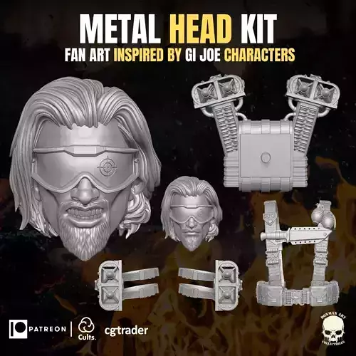 Metal Head Kit 3D printable File For Action Figures 3D print model