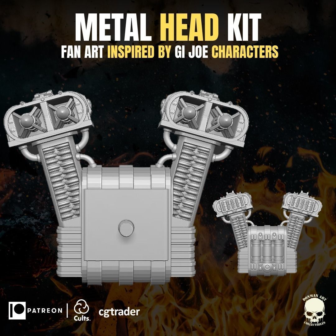 Metal Head Kit 3D printable File For Action Figures 3D print model_6