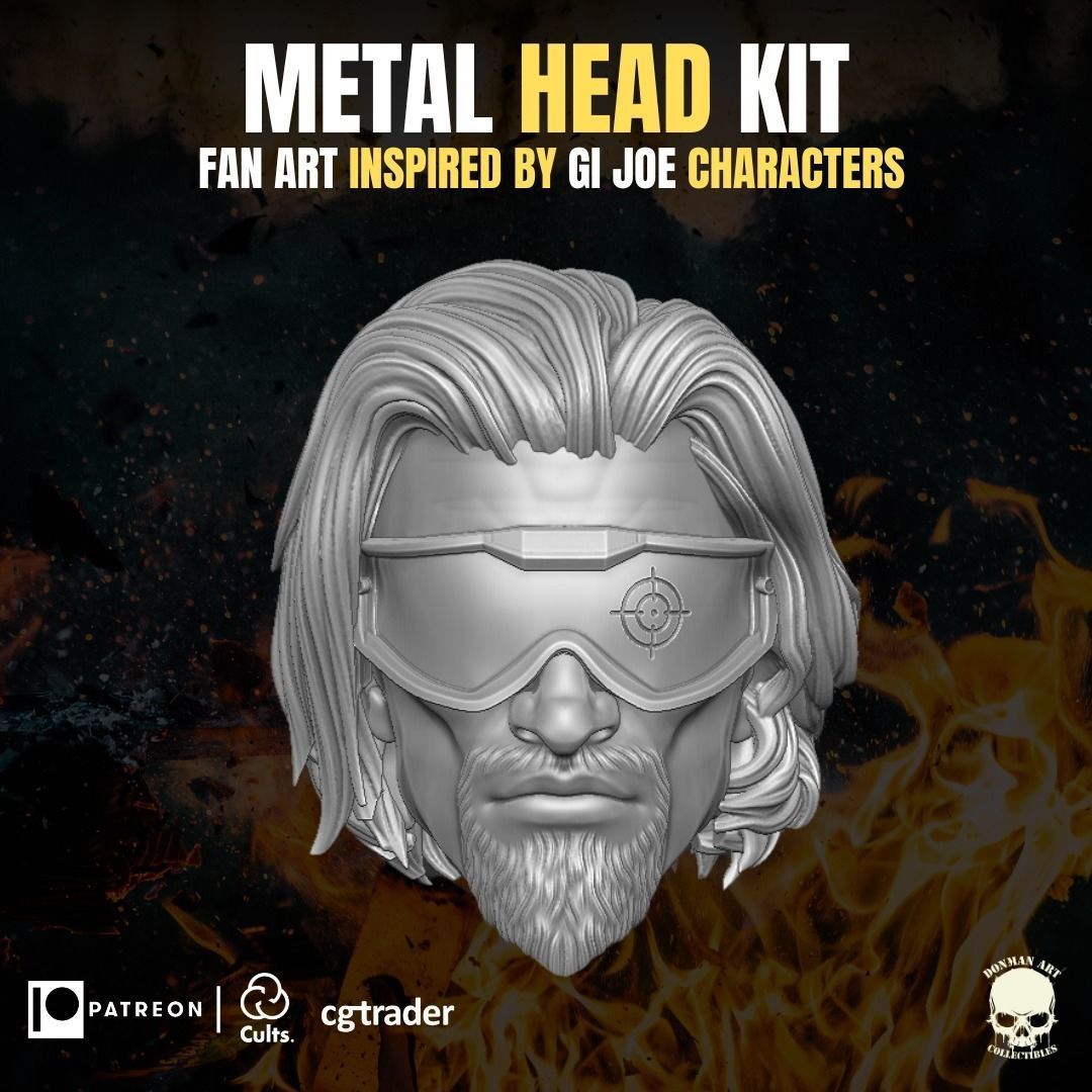 Metal Head Kit 3D printable File For Action Figures 3D print model_16