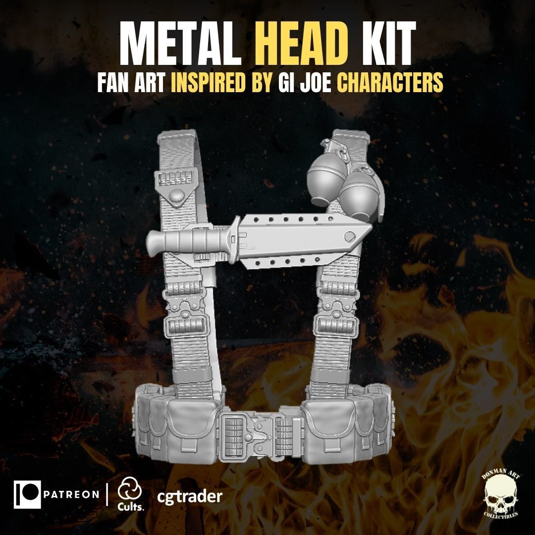 Metal Head Kit 3D printable File For Action Figures 3D print model_2