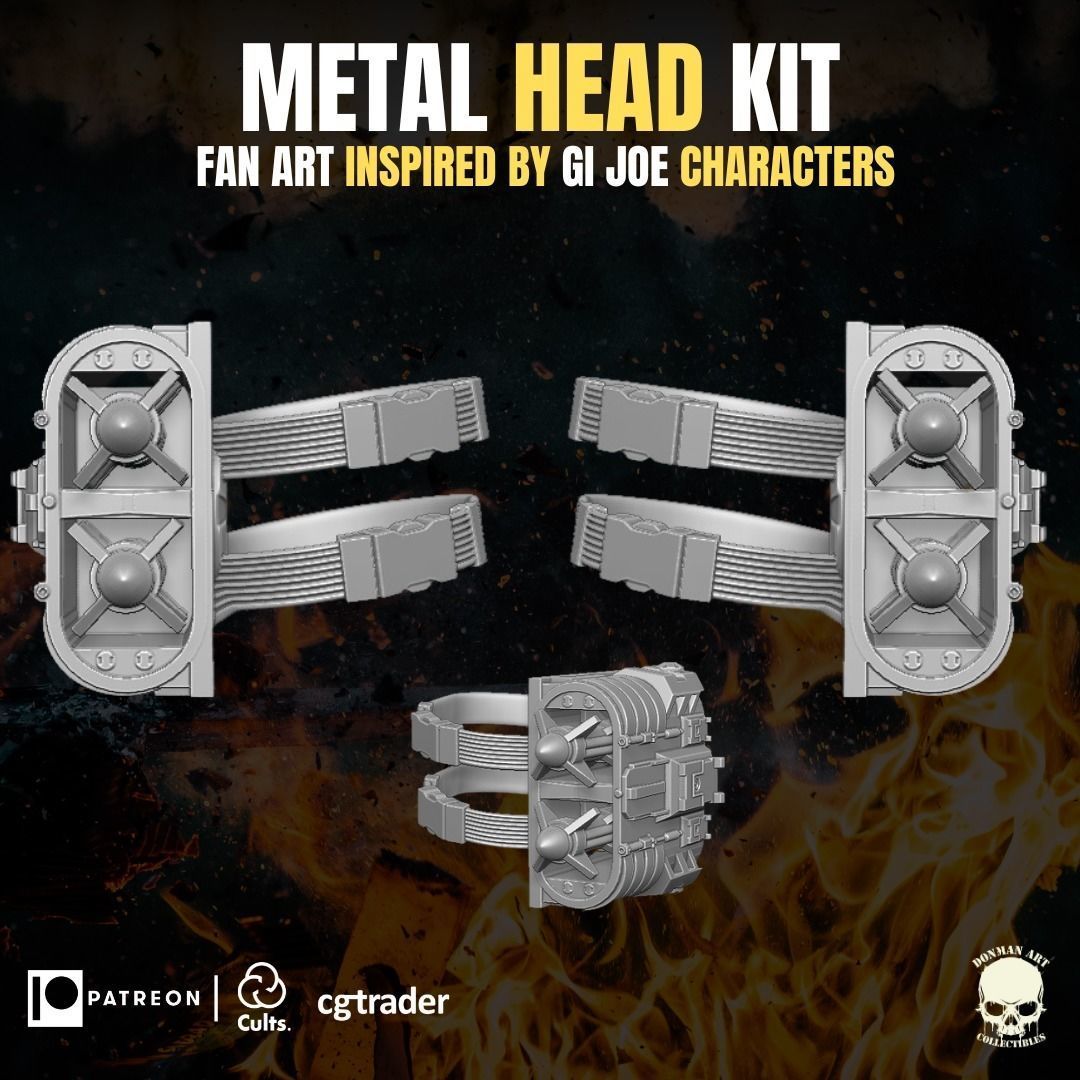 Metal Head Kit 3D printable File For Action Figures 3D print model_18