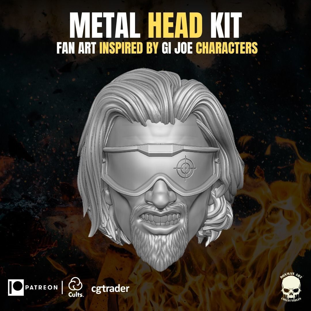 Metal Head Kit 3D printable File For Action Figures 3D print model_12