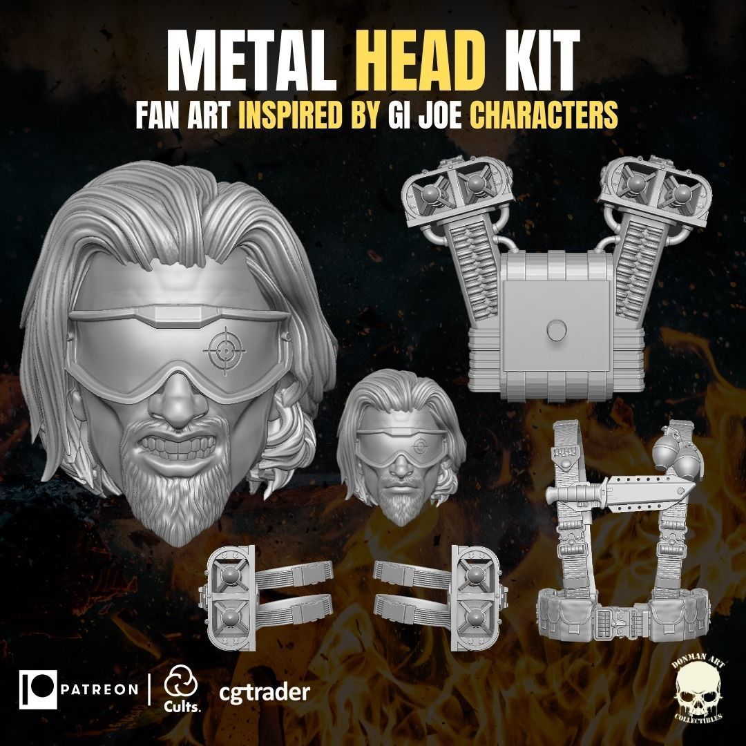 Metal Head Kit 3D printable File For Action Figures 3D print model_10