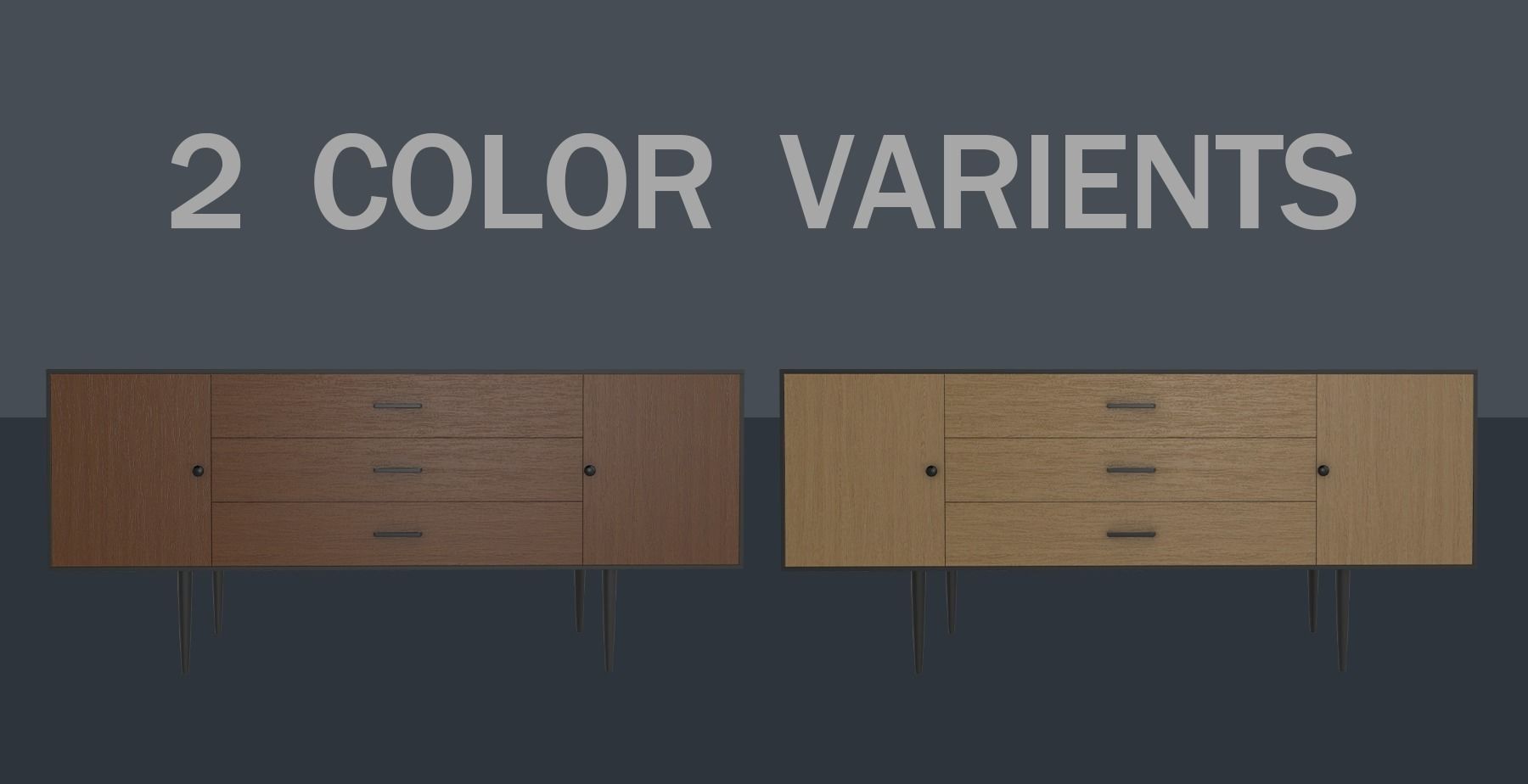 sideboard 3D model Low-poly 3D model_2