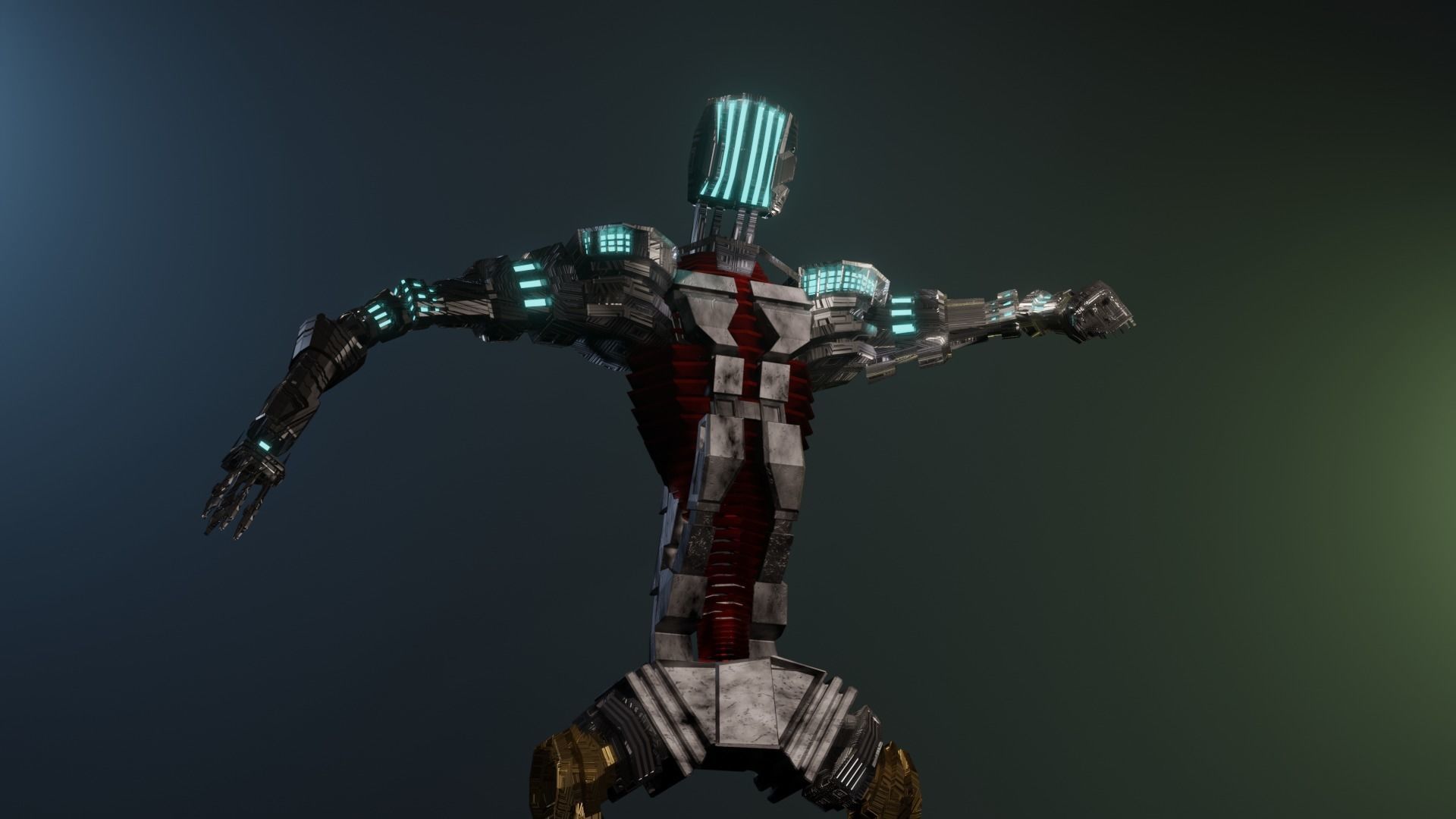 Sci-fi Guard walking Robot XYZY0506 Low-poly 3D model_3
