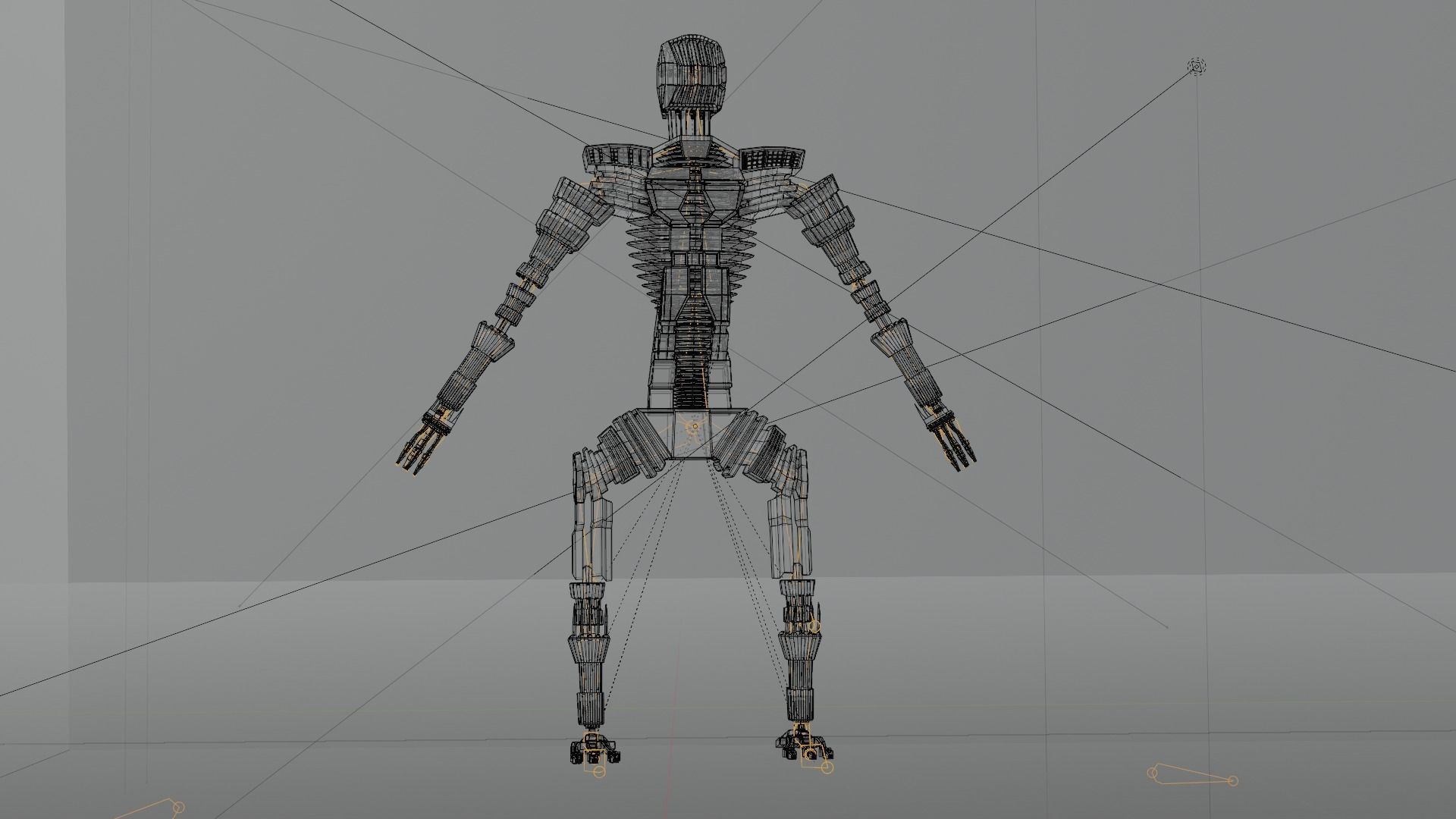 Sci-fi Guard walking Robot XYZY0506 Low-poly 3D model_8