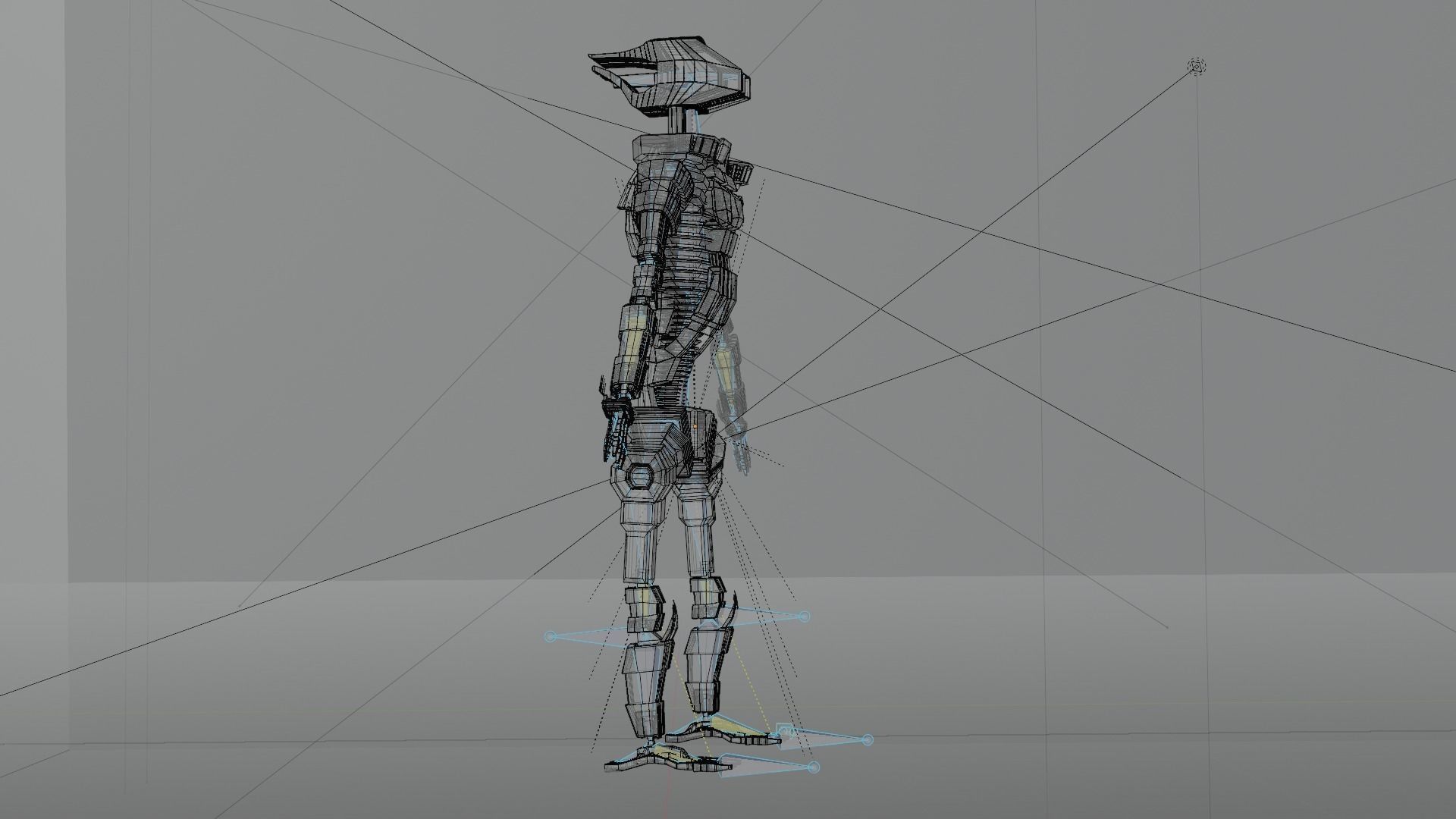 Sci-fi Guard walking Robot XYZY0506 Low-poly 3D model_9