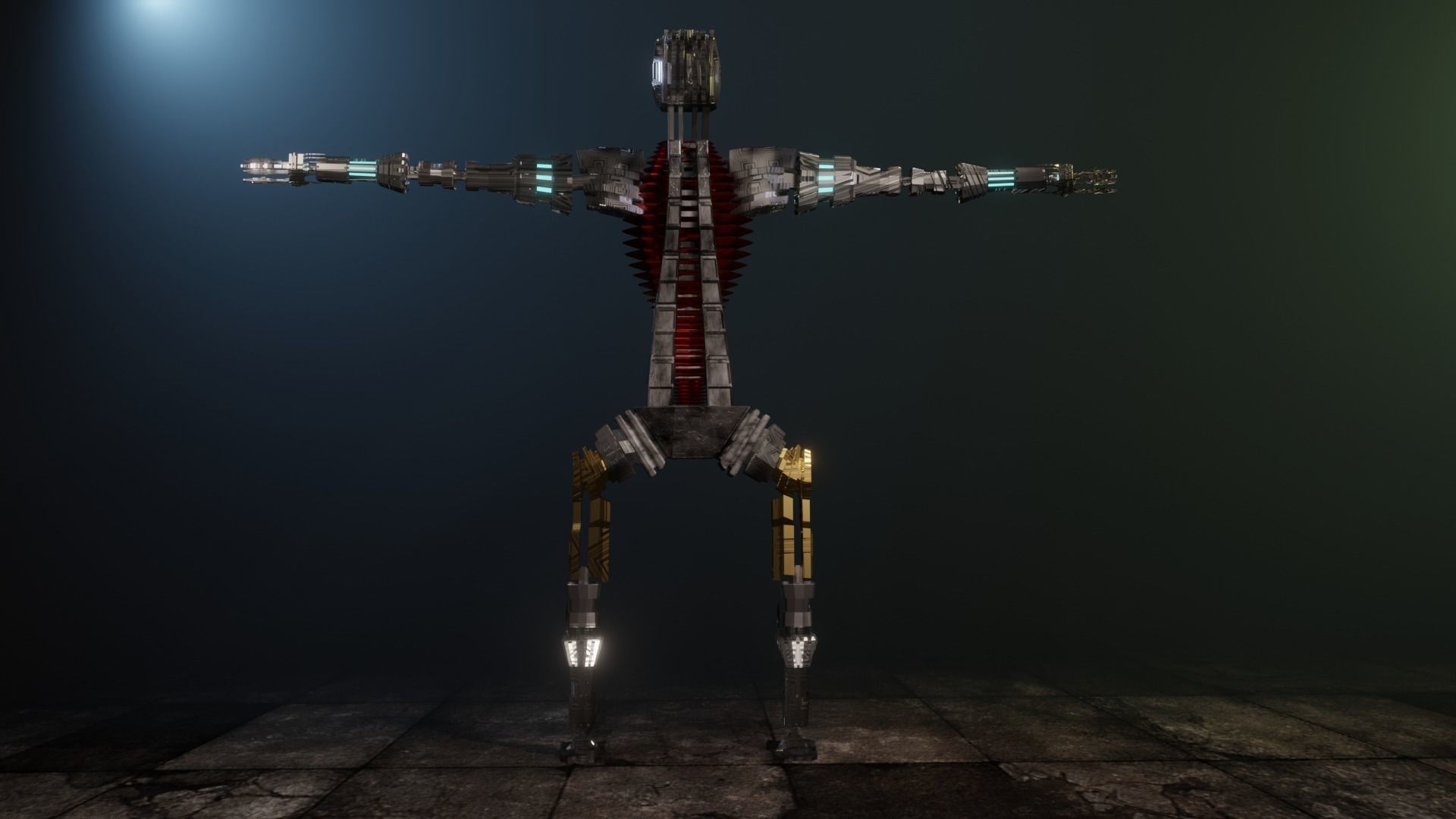 Sci-fi Guard walking Robot XYZY0506 Low-poly 3D model_10