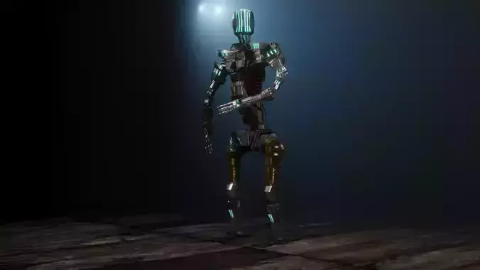 Sci-fi Guard walking Robot XYZY0506 Low-poly 3D model