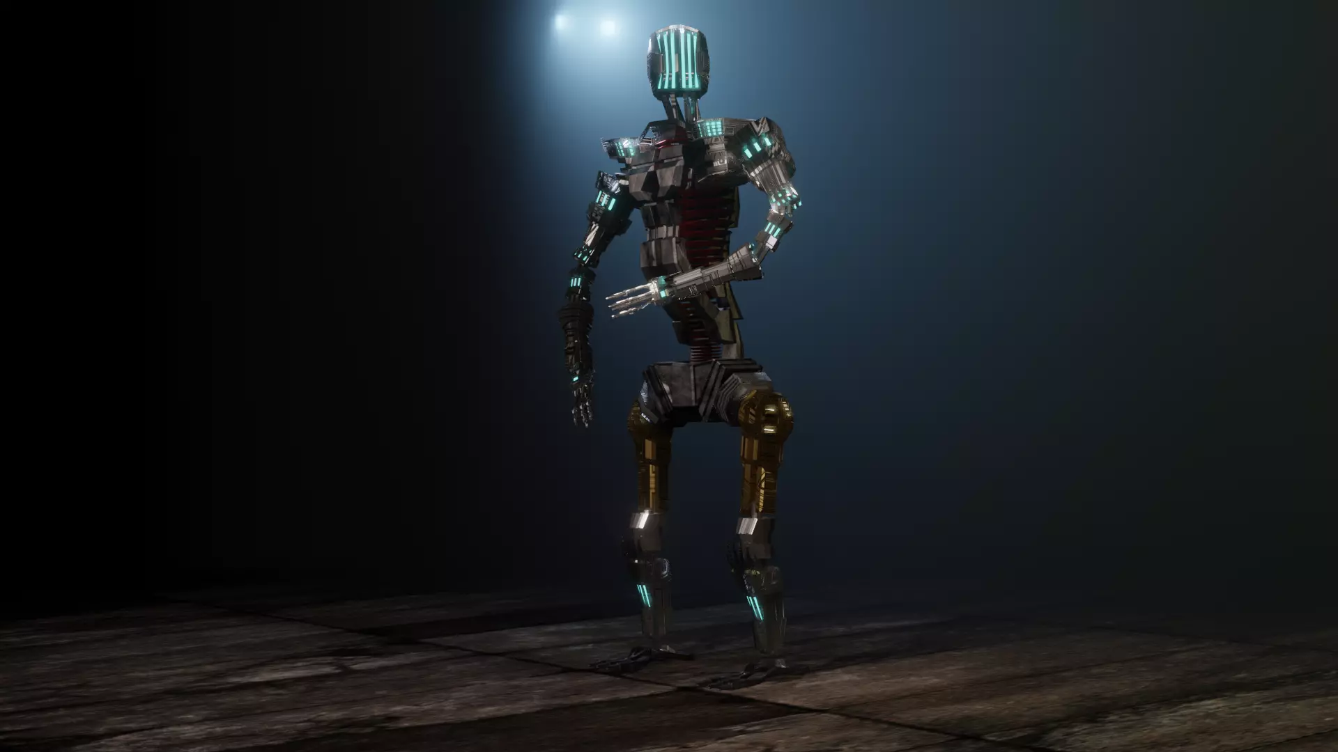 Sci-fi Guard walking Robot XYZY0506 Low-poly 3D model_0