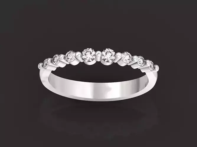 Bezel Set Diamond Wedding Ring 2778