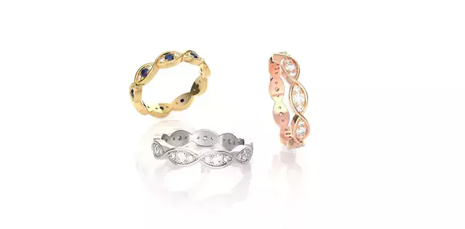 Marquise Eternity Wedding Band 