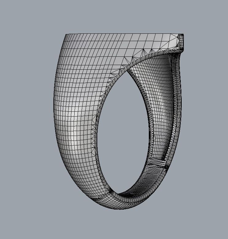 Heart Ring - Diamond Letter C 3D print model_14