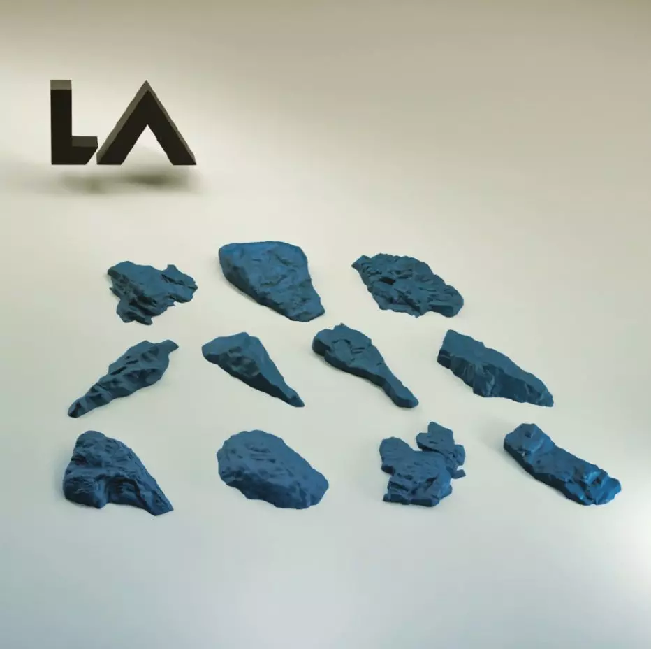 Basing Details Pack 3 - Flat Rocks 3D print model