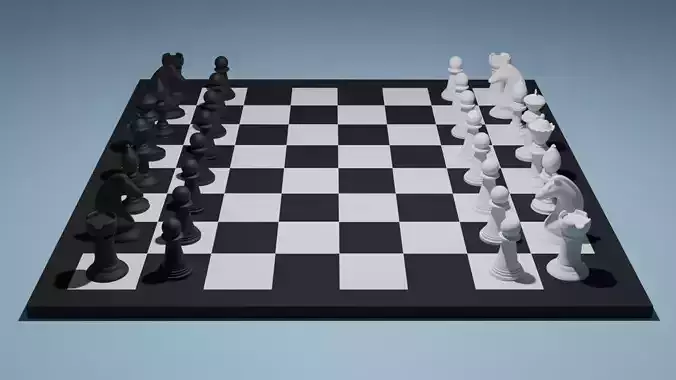 chess board and figures model