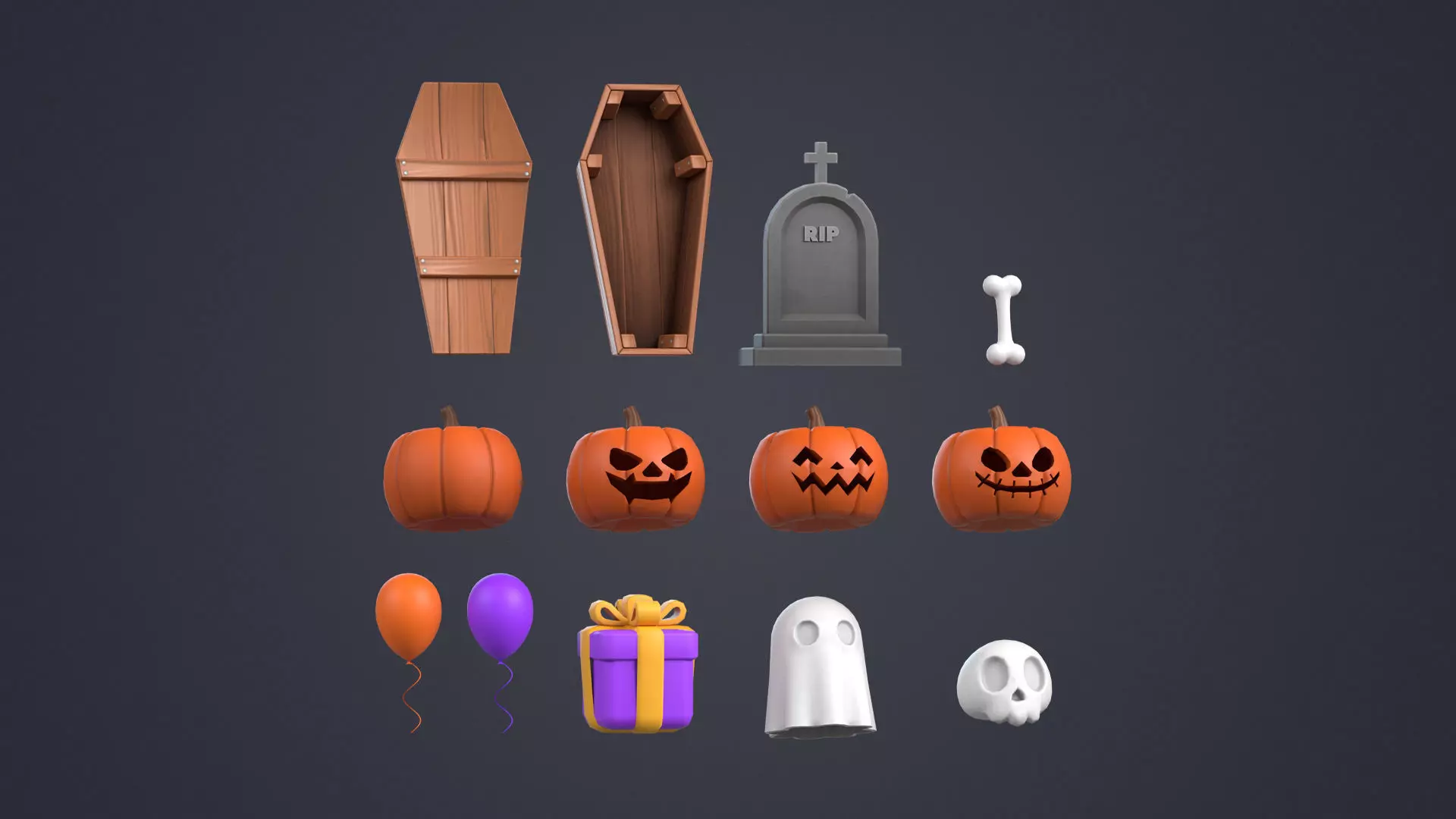 Halloween Pack Low-poly 3D model_0