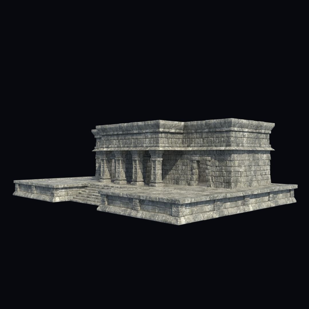 BUILDING AZTEC MAYAN INCA STONE HOUSE TEMPLE COLLECTION Low-poly 3D model_11