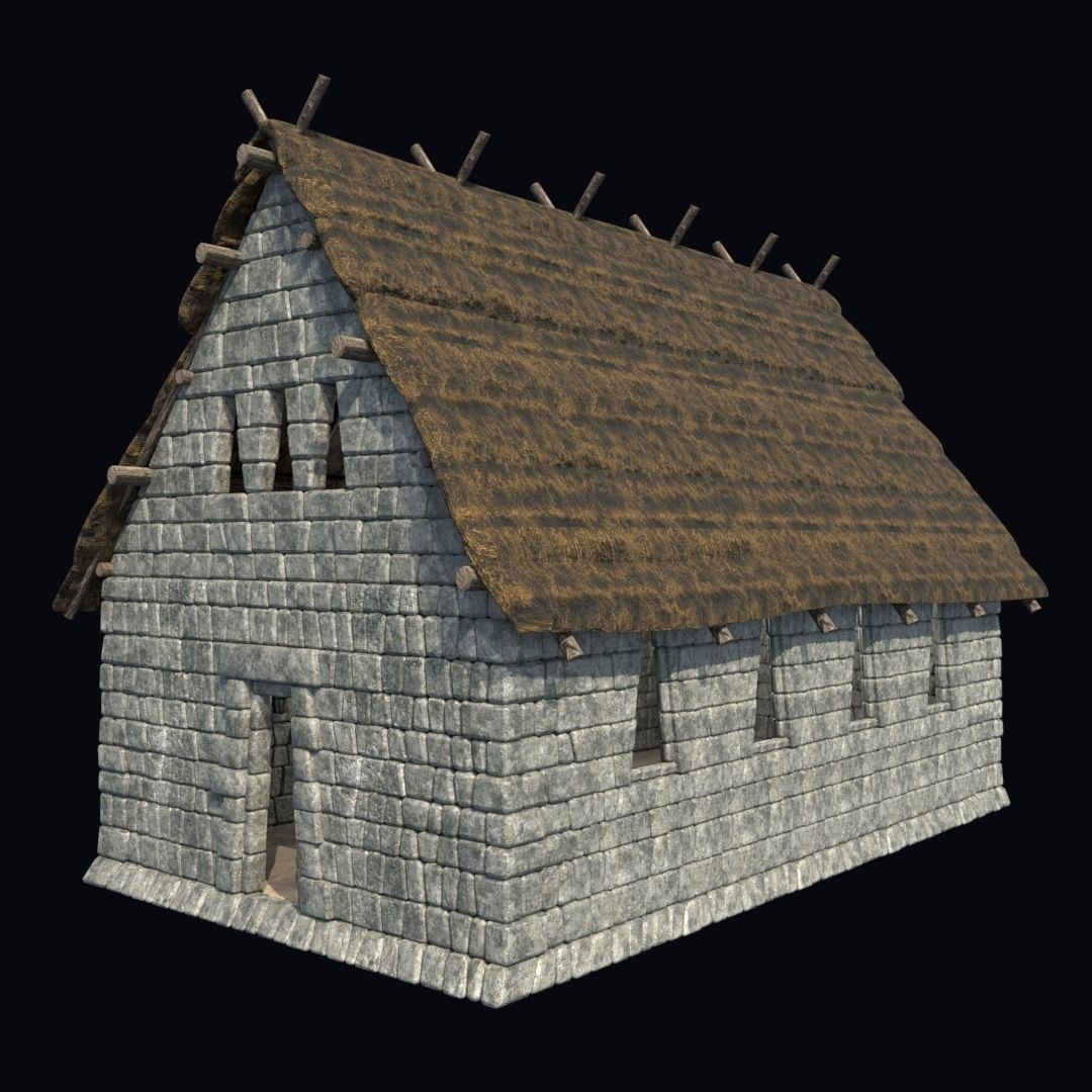 BUILDING AZTEC MAYAN INCA STONE HOUSE TEMPLE COLLECTION Low-poly 3D model_31