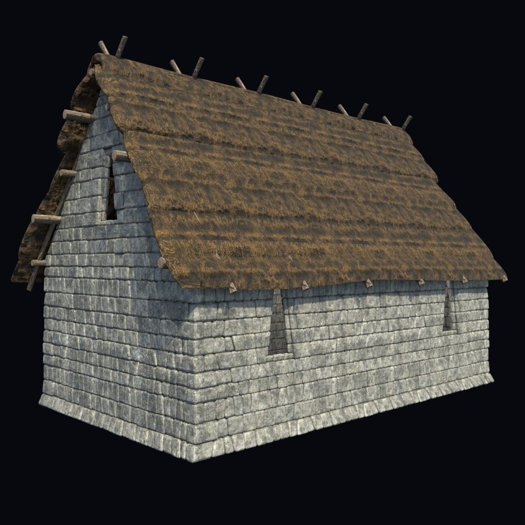 BUILDING AZTEC MAYAN INCA STONE HOUSE TEMPLE COLLECTION Low-poly 3D model_32