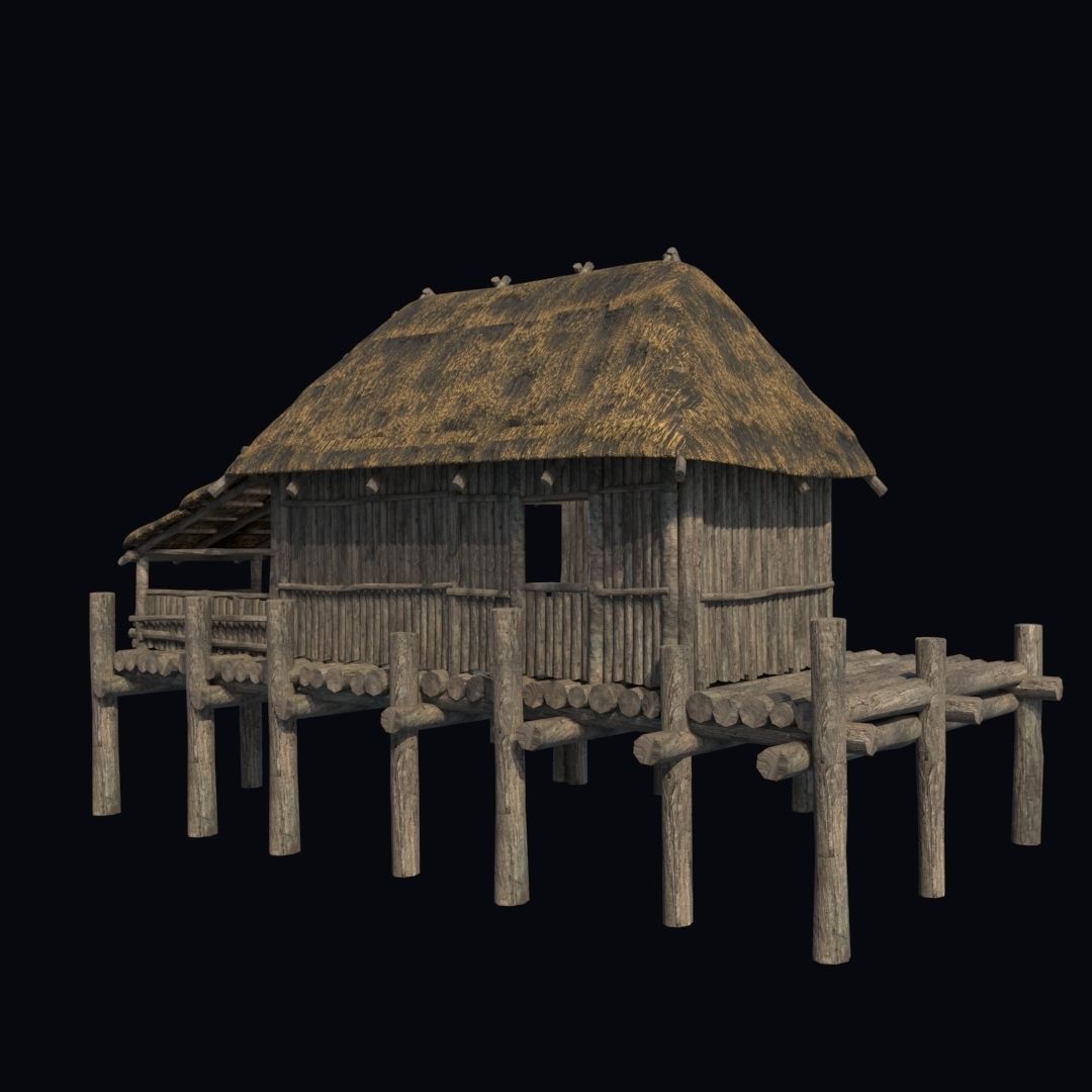 BUILDING AZTEC MAYAN INCA STONE HOUSE TEMPLE COLLECTION Low-poly 3D model_43