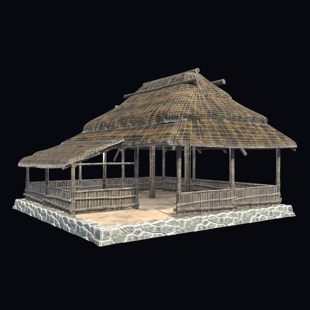 BUILDING AZTEC MAYAN INCA STONE HOUSE TEMPLE COLLECTION Low-poly 3D model_39