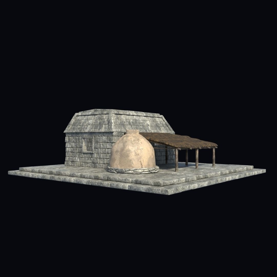 BUILDING AZTEC MAYAN INCA STONE HOUSE TEMPLE COLLECTION Low-poly 3D model_17