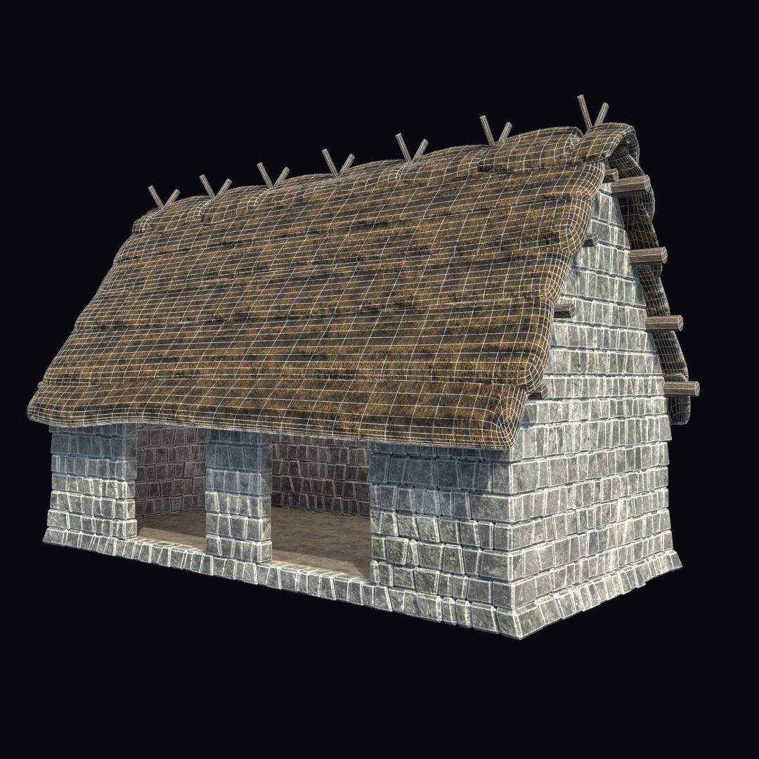 BUILDING AZTEC MAYAN INCA STONE HOUSE TEMPLE COLLECTION Low-poly 3D model_29
