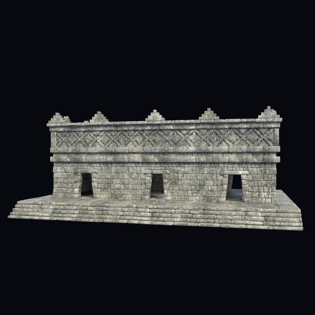 BUILDING AZTEC MAYAN INCA STONE HOUSE TEMPLE COLLECTION Low-poly 3D model_2