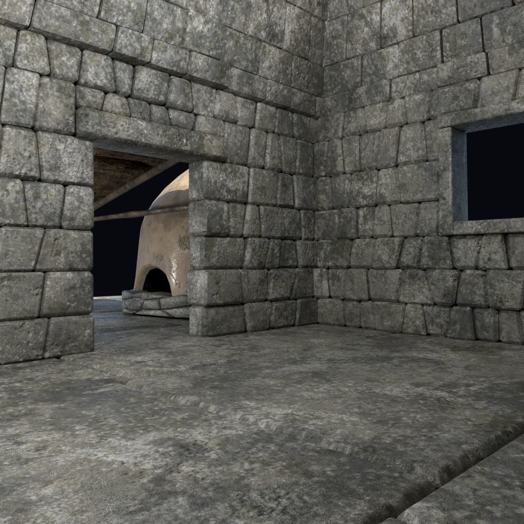 BUILDING AZTEC MAYAN INCA STONE HOUSE TEMPLE COLLECTION Low-poly 3D model_20