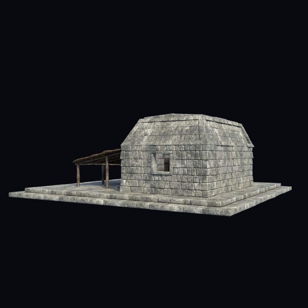 BUILDING AZTEC MAYAN INCA STONE HOUSE TEMPLE COLLECTION Low-poly 3D model_18