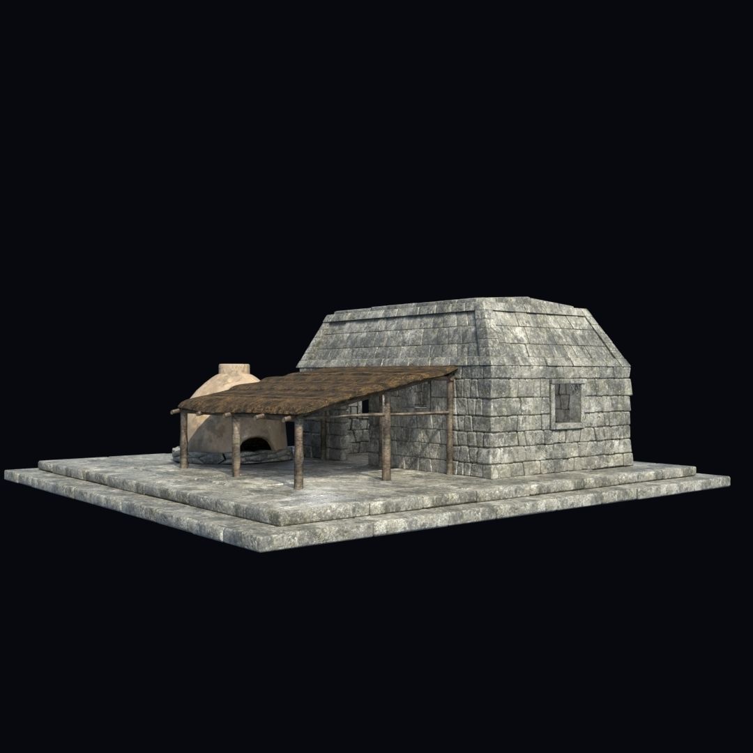 BUILDING AZTEC MAYAN INCA STONE HOUSE TEMPLE COLLECTION Low-poly 3D model_16