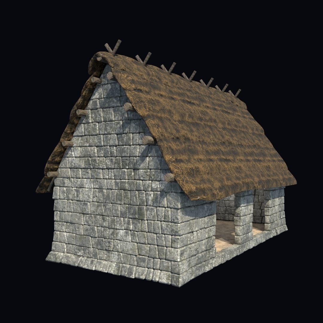 BUILDING AZTEC MAYAN INCA STONE HOUSE TEMPLE COLLECTION Low-poly 3D model_27