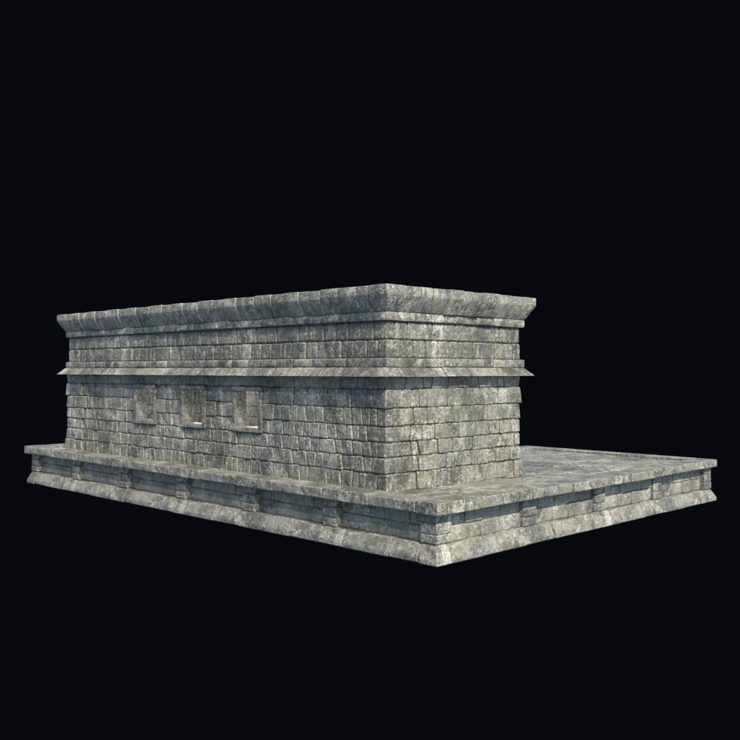 BUILDING AZTEC MAYAN INCA STONE HOUSE TEMPLE COLLECTION Low-poly 3D model_13