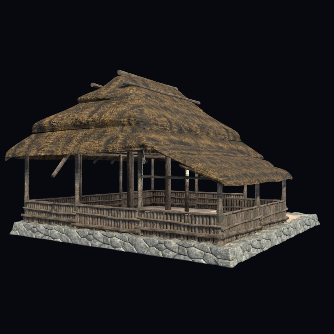 BUILDING AZTEC MAYAN INCA STONE HOUSE TEMPLE COLLECTION Low-poly 3D model_37