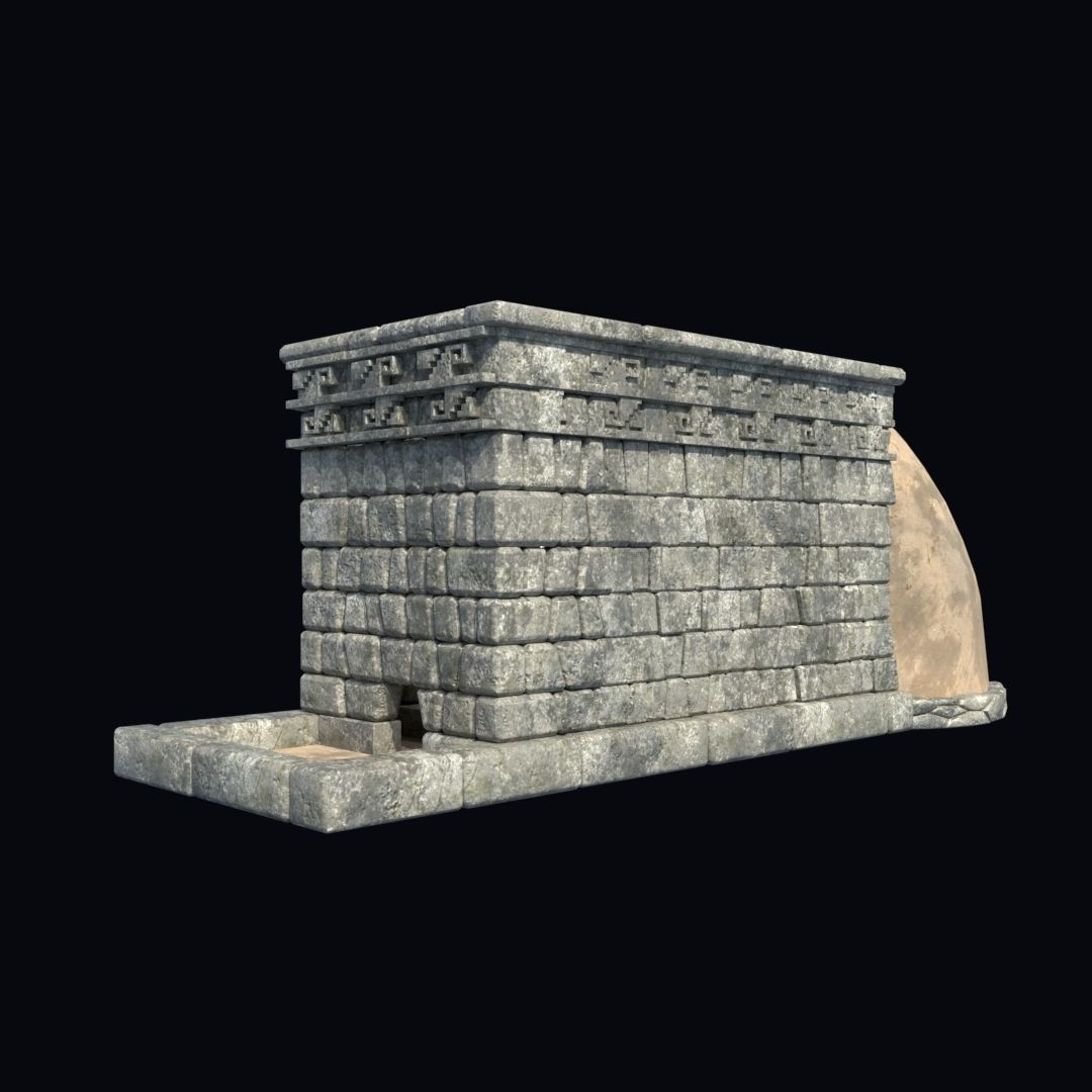 BUILDING AZTEC MAYAN INCA STONE HOUSE TEMPLE COLLECTION Low-poly 3D model_23