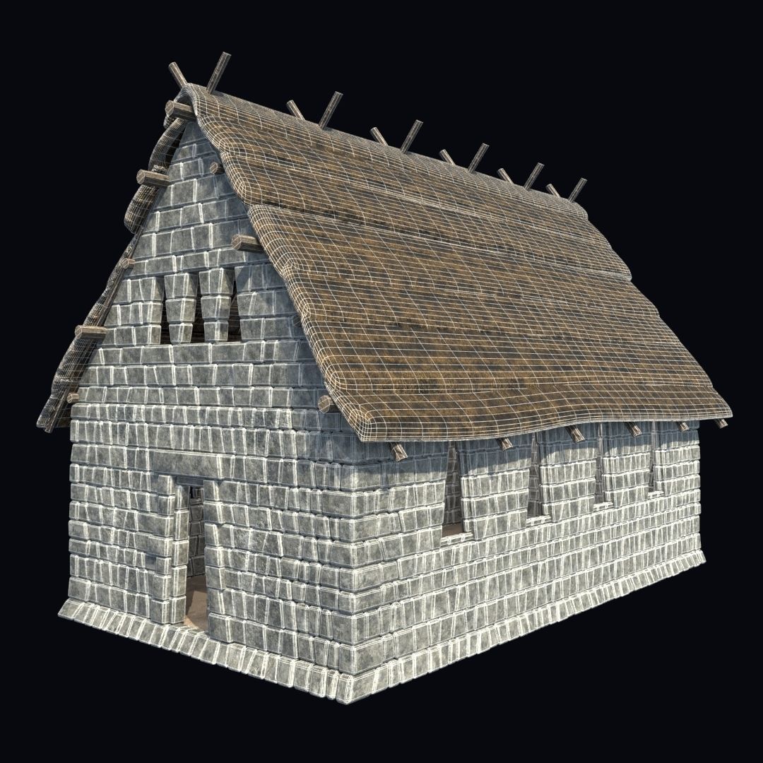 BUILDING AZTEC MAYAN INCA STONE HOUSE TEMPLE COLLECTION Low-poly 3D model_34