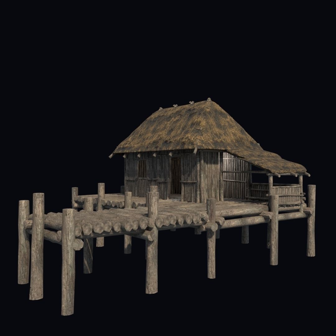 BUILDING AZTEC MAYAN INCA STONE HOUSE TEMPLE COLLECTION Low-poly 3D model_42