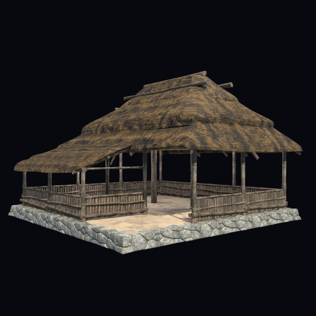 BUILDING AZTEC MAYAN INCA STONE HOUSE TEMPLE COLLECTION Low-poly 3D model_36