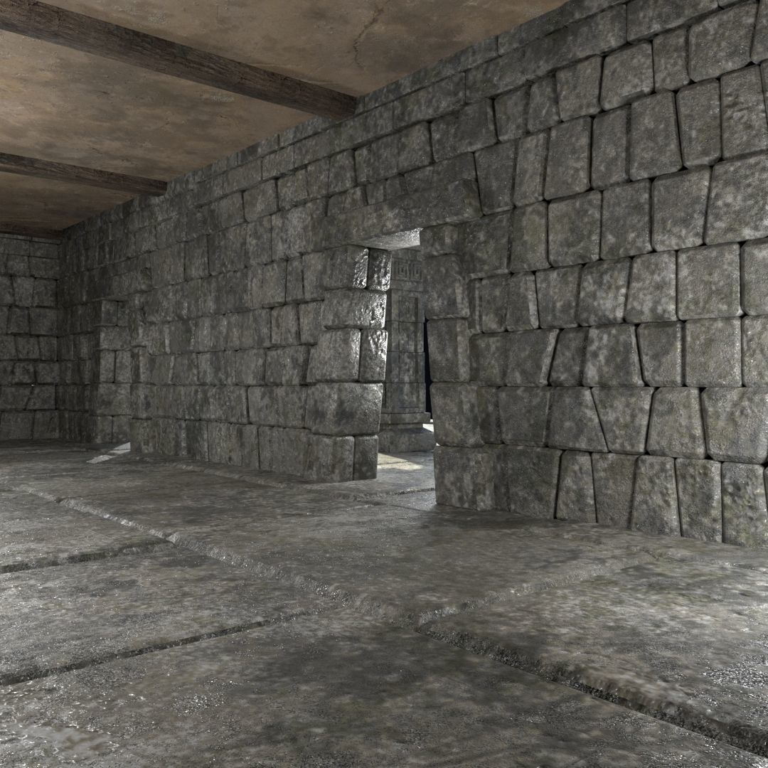 BUILDING AZTEC MAYAN INCA STONE HOUSE TEMPLE COLLECTION Low-poly 3D model_15