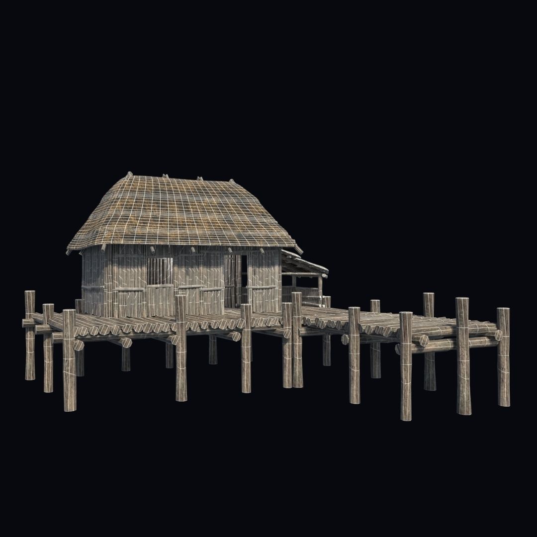 BUILDING AZTEC MAYAN INCA STONE HOUSE TEMPLE COLLECTION Low-poly 3D model_44