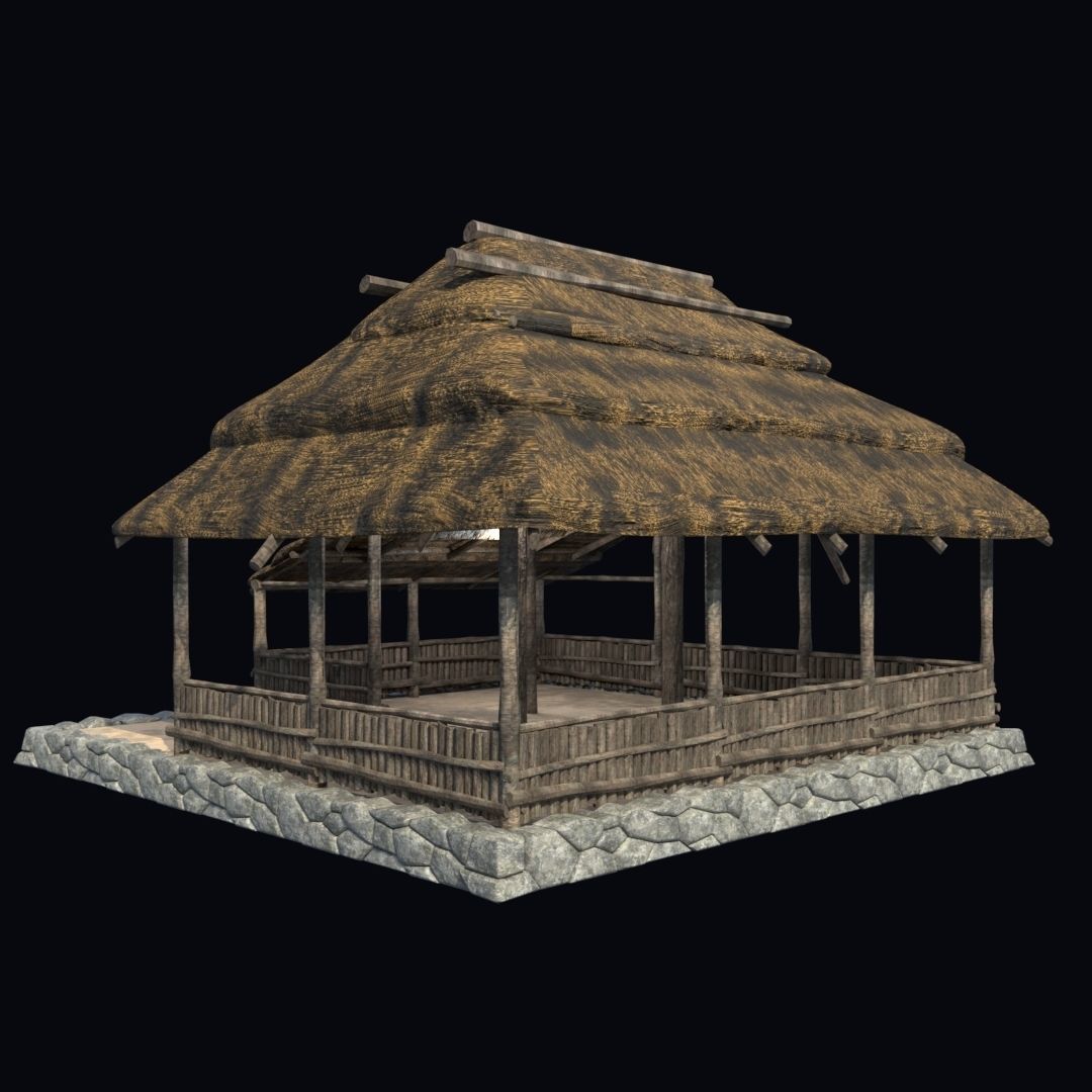 BUILDING AZTEC MAYAN INCA STONE HOUSE TEMPLE COLLECTION Low-poly 3D model_38