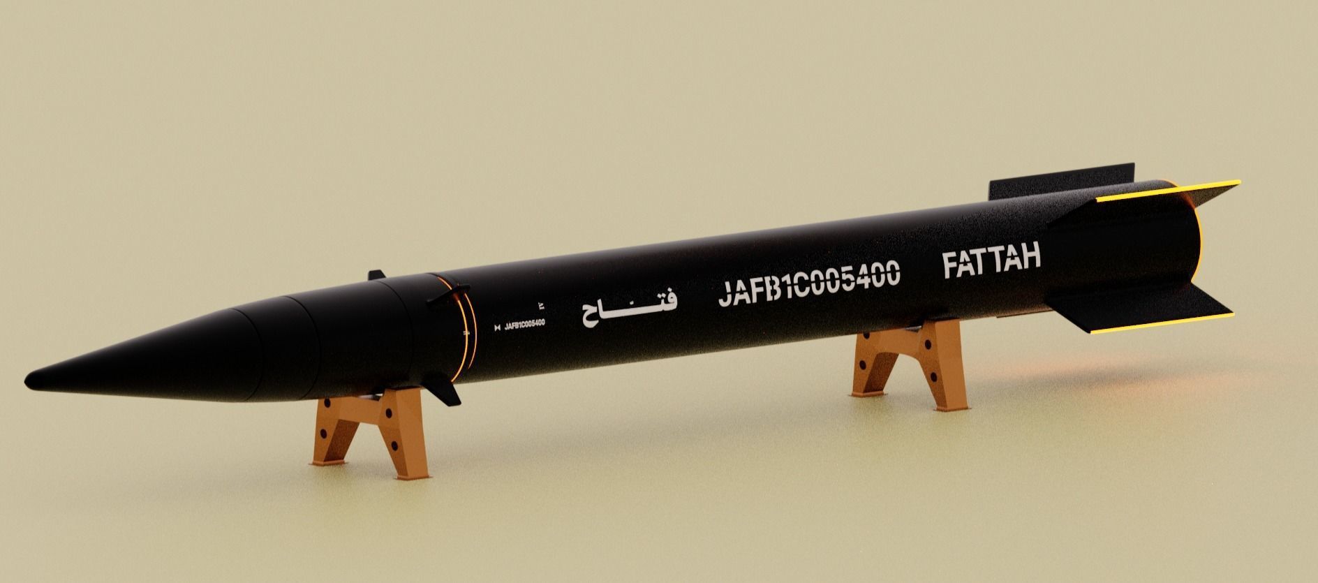 Fattah - Iranian Hypersonic Missile 3D Model Low-poly 3D model_4