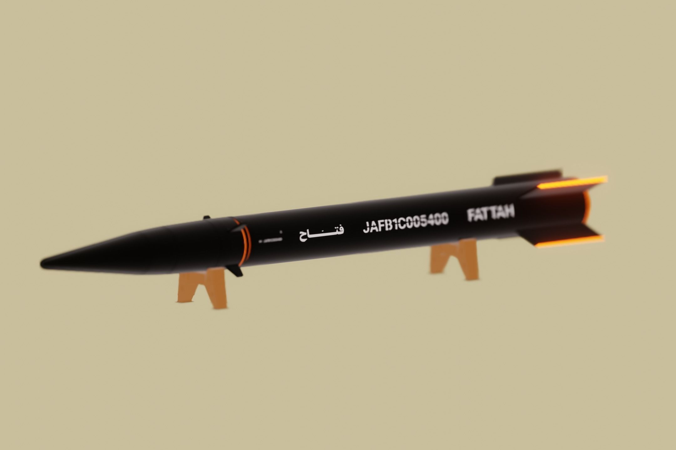 Fattah - Iranian Hypersonic Missile 3D Model Low-poly 3D model_3
