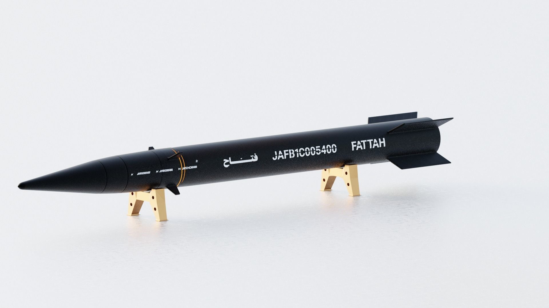 Fattah - Iranian Hypersonic Missile 3D Model Low-poly 3D model_7