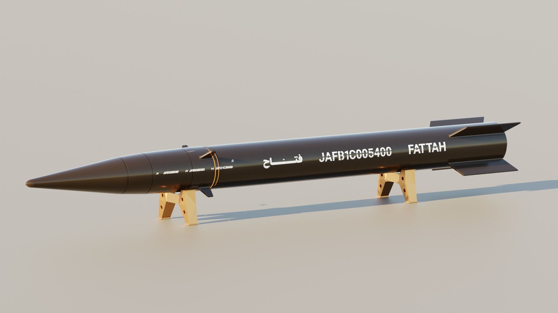 Fattah - Iranian Hypersonic Missile 3D Model Low-poly 3D model_6