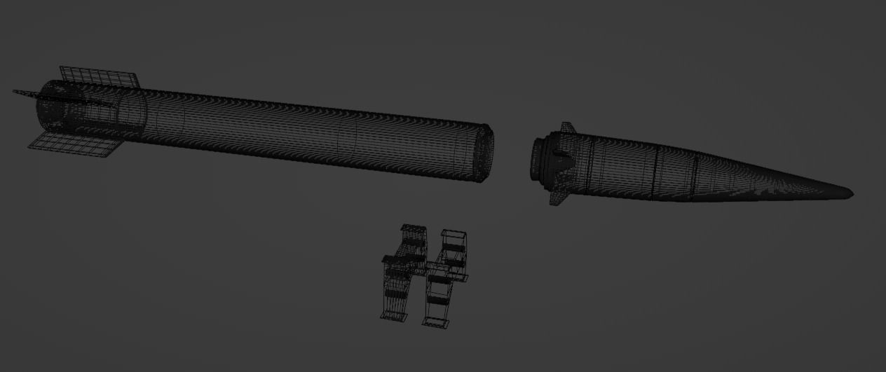 Fattah - Iranian Hypersonic Missile 3D Model Low-poly 3D model_5