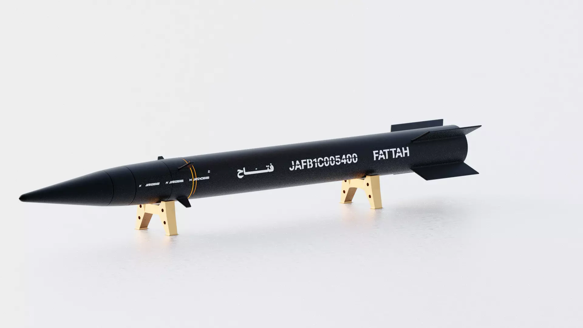 Fattah - Iranian Hypersonic Missile 3D Model Low-poly 3D model_0